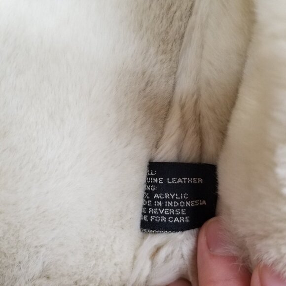 ✅Express Luxuries Faux Fur Lined Tan Genuine Leather Jacket Womens M Coat - Picture 9 of 12